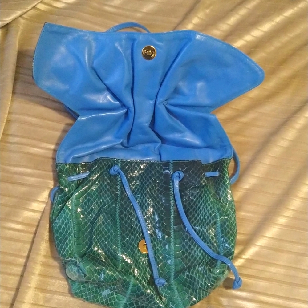 Gorgeous VTG Leather Snakeskin Purse - Picture 2 of 6